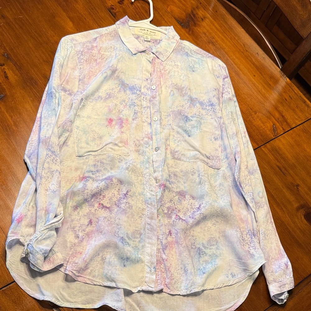 Cloth & Stone Pastel Tie-Dye Blouse